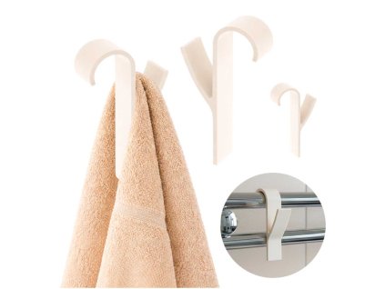 Wieszak haczyk na grzejnik kaloryfer lazienkowy kremowy 180588