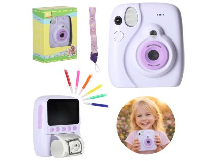 Aparat fotograficzny cyfrowy natychmiastowy 16x 128GB wklady mazaki fioletowy 180722