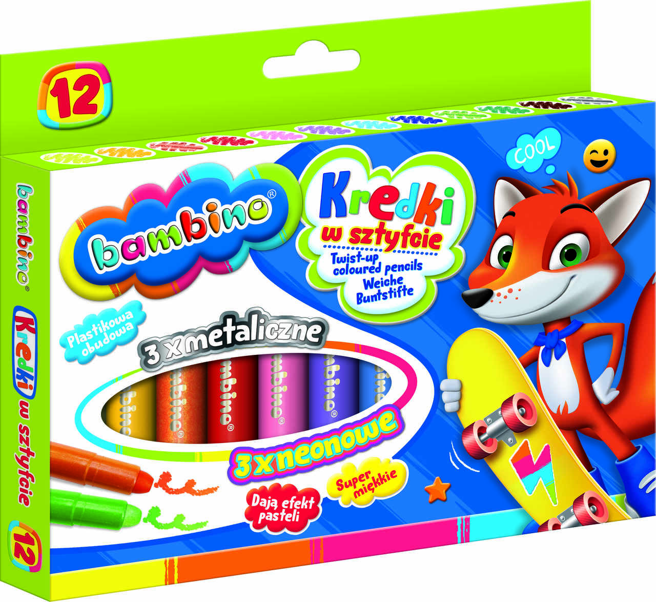 BAMBINO Pastelky v tyčinke 12 farieb