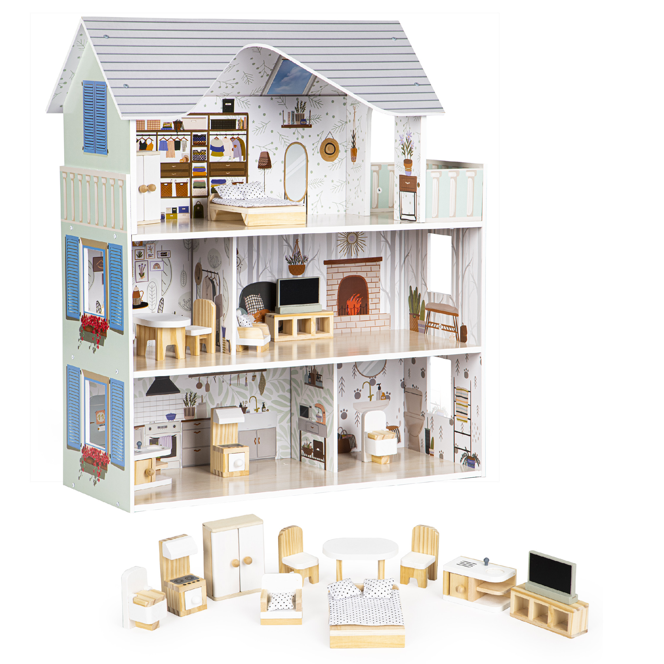 Domček pre bábiky s nábytkom Emma's residence ECOTOYS