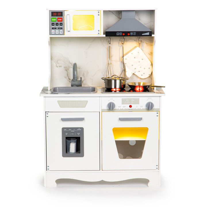 Drevená kuchynka pre deti so zvukmi + príslušenstvo ECOTOYS