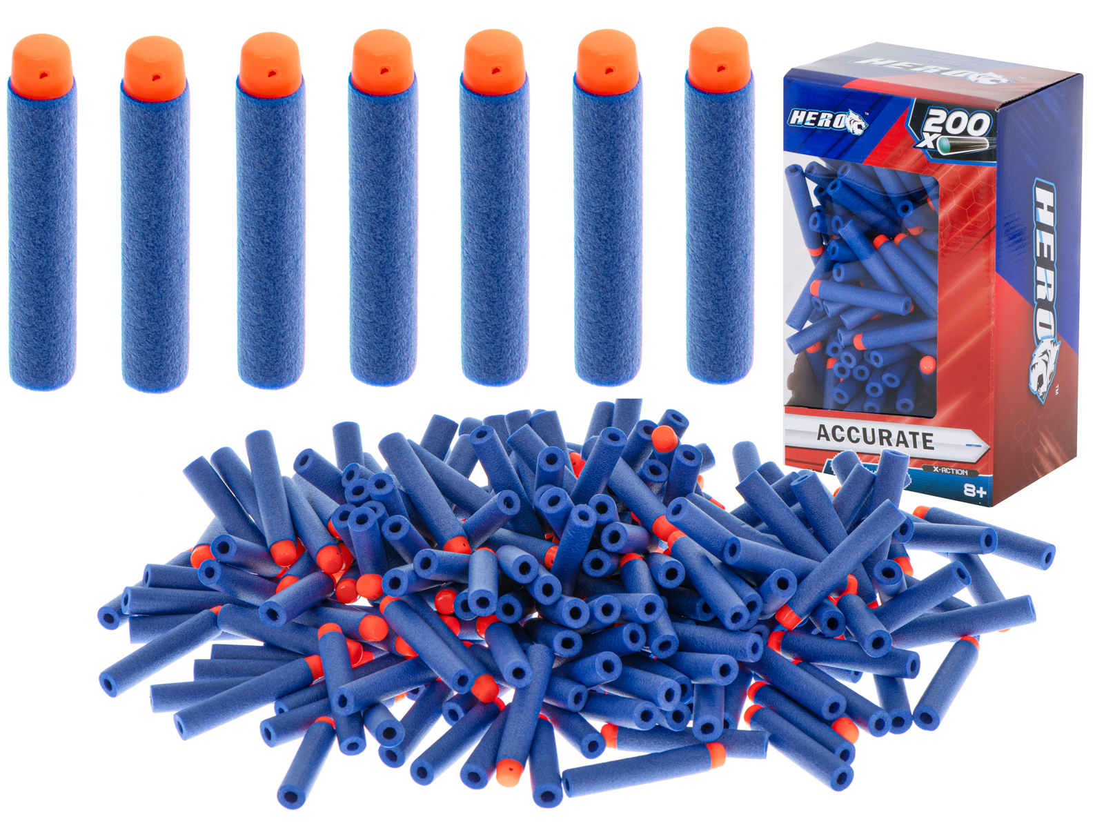 Šípy kompatibilné s odpaľovacím zariadením NERF 7,2 cm BOX 200 ks.