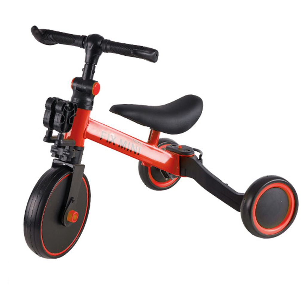 Trojkolka Fix Mini bežecká trojkolka 3v1 s pedálmi červená