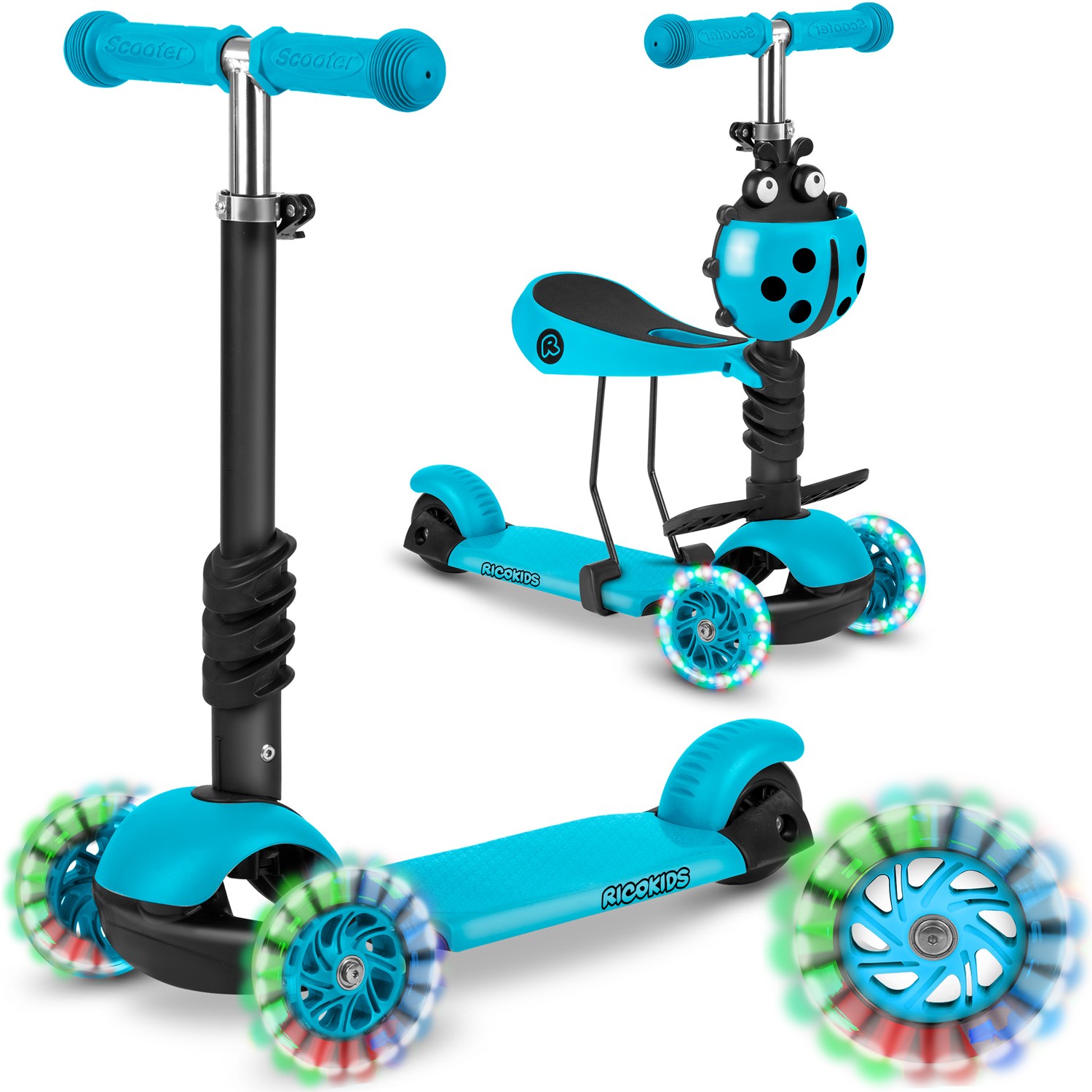 Kolobežka Ricokids Buggy - tyrkysová