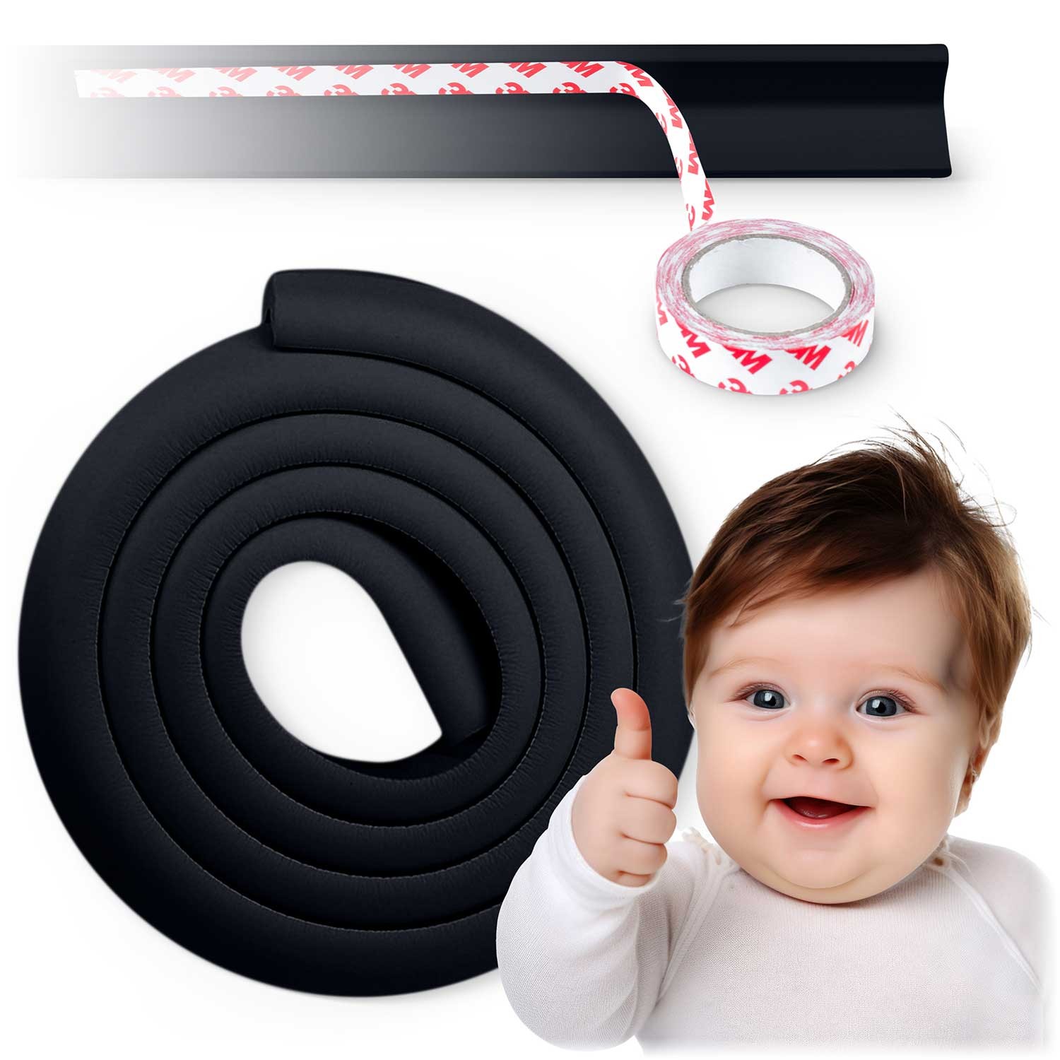 Ricokids bezpečnostná penová páska 798701 čierna 2 m