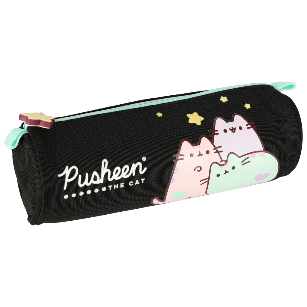 Pusheen Pastelový čierny tubus na ceruzky