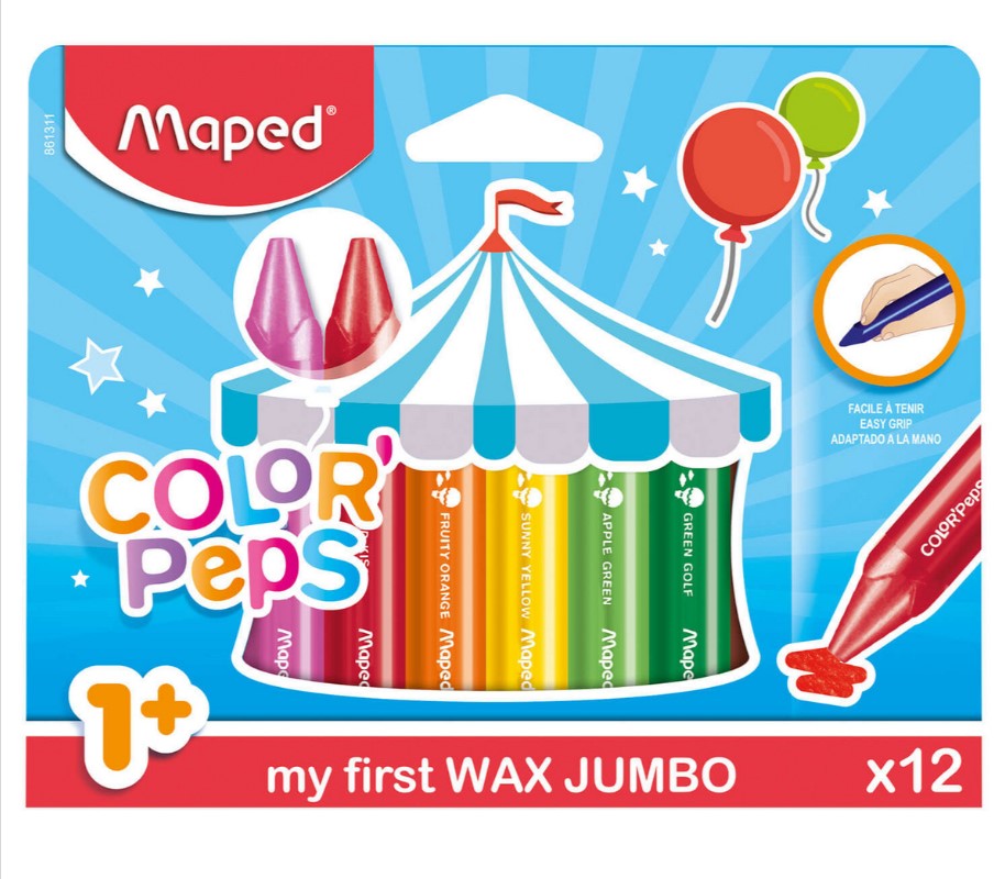 Pastelky na sviečky Jumbo Colorpeps 12 ks.