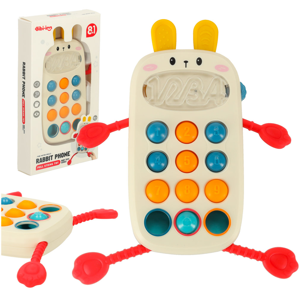 Montessori senzorická hračka pre bábätká telefón s tlačidlami človek