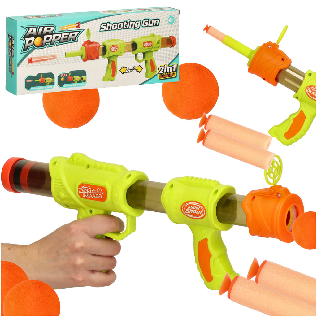 Pištoľ na náboje Nerfy 2v1 zelená