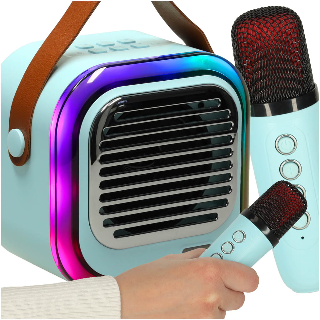 Karaoke reproduktor USB Bluetooth modrý