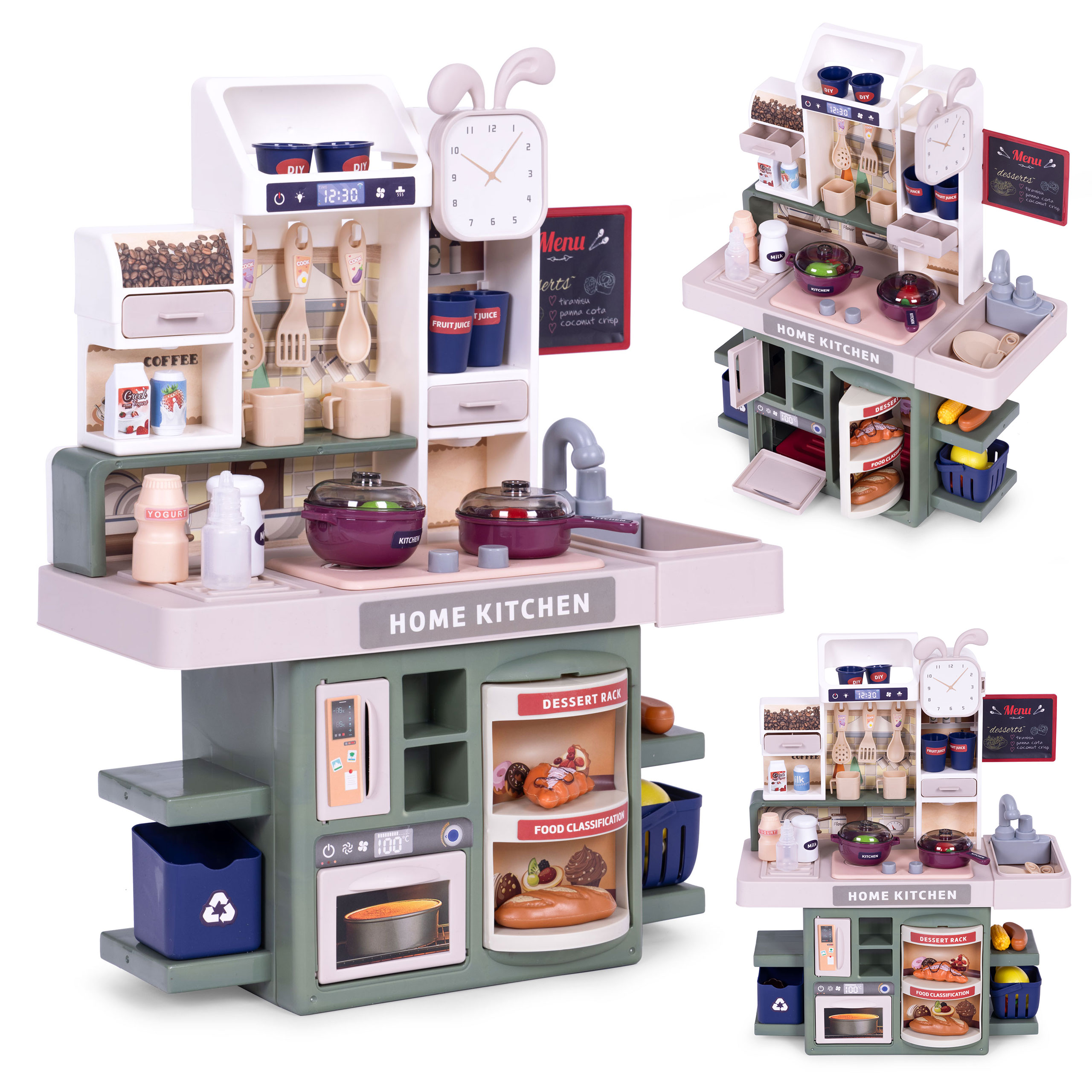 Detská kuchynka LED zvuky parný generátor 35 príslušenstvo