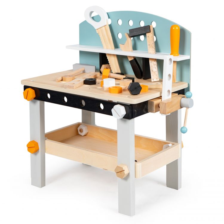 Drevený detský pracovný stôl - 38 dielov ECOTOYS