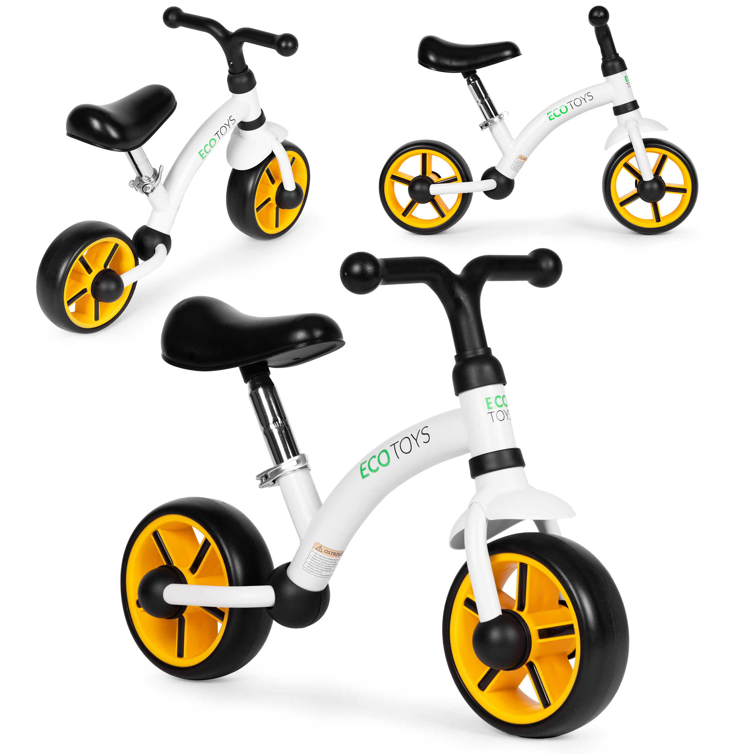 Detský krosový bicykel s nastavením sedla EVA kolies biely ECOTOYS