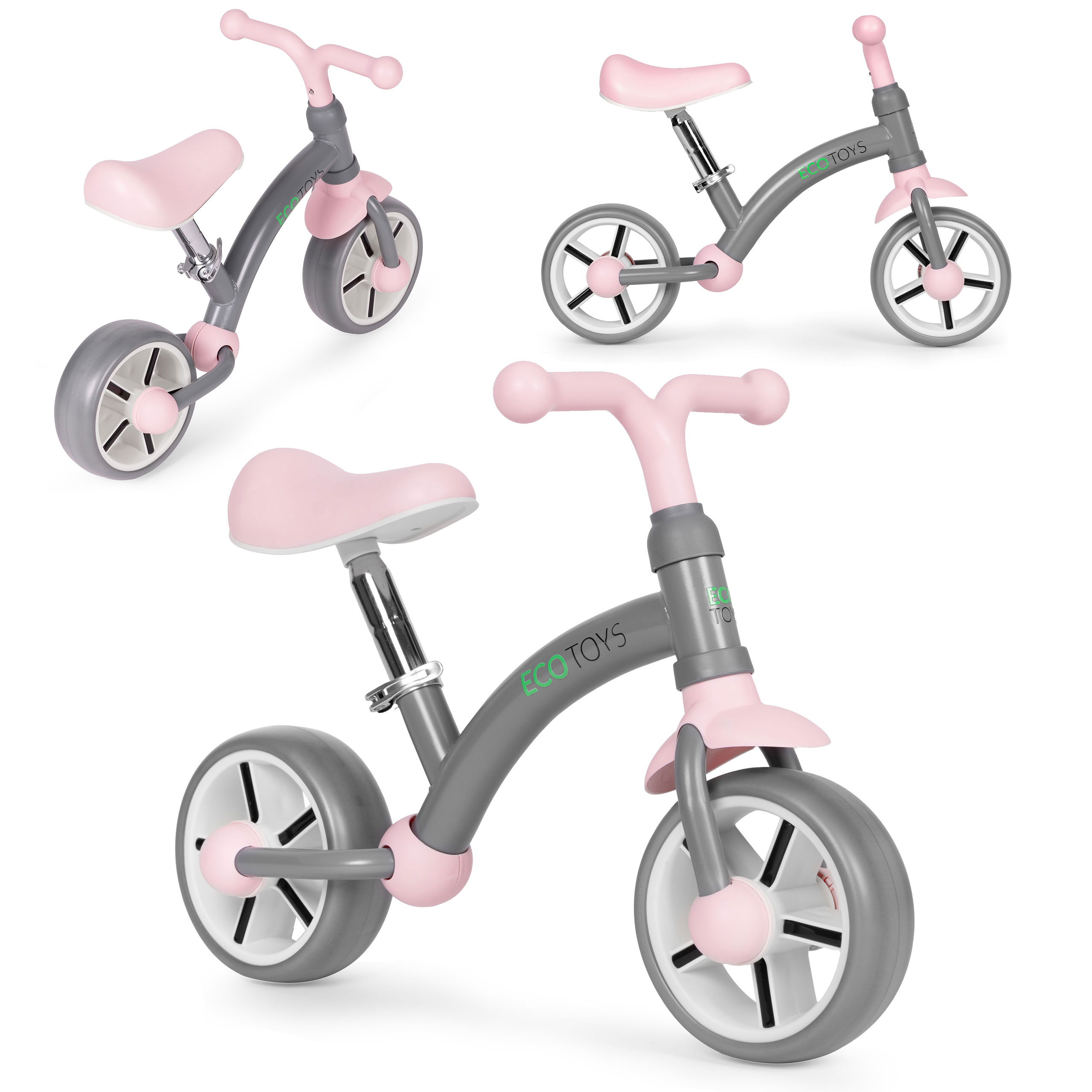 Detský krosový bicykel s kolieskami EVA s nastavením sedla sivý ECOTOYS