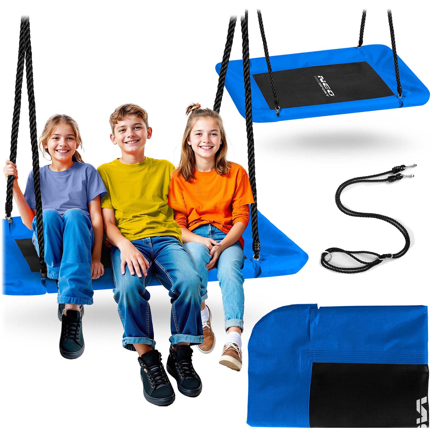 Hojdačka Čapí hnízdo Obdĺžniková hojdačka Neo-Sport Swingo 110 x 70 cm