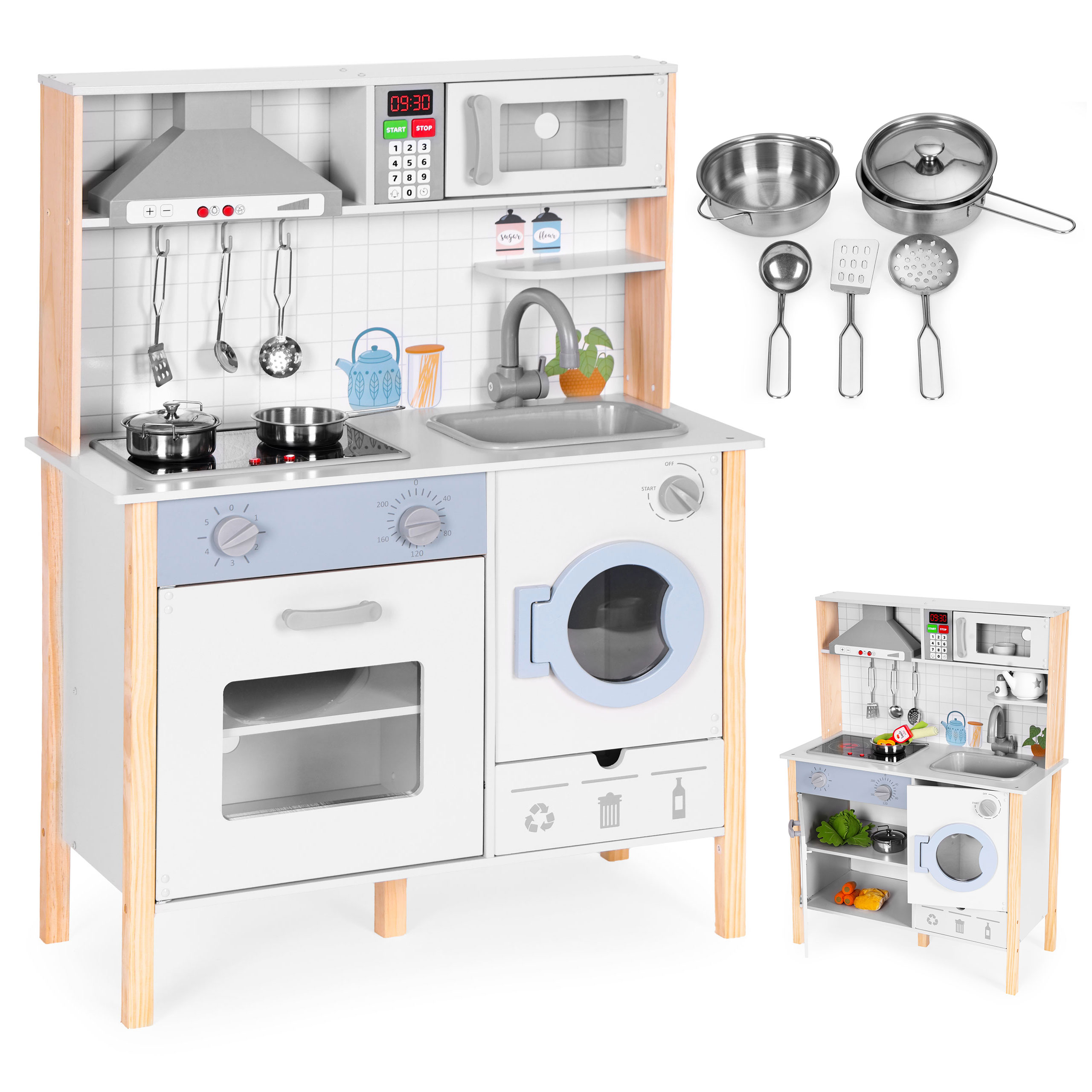 Kuchyňa pre deti zvuky LED rúra práčka kuchynské doplnky ECOTOYS