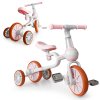 ECOTOYS odrážací bicykel 4v1 ružovo-biely s pedálmi a kolieskami
