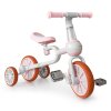 ECOTOYS odrážací bicykel 4v1 ružovo-biely s pedálmi a kolieskami