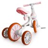 ECOTOYS odrážací bicykel 4v1 ružovo-biely s pedálmi a kolieskami