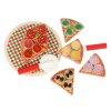 Pizza drewniany zestaw do zabawy na rzep akcesoria lopatka noz talerz nauka krojenia 20cm 168553