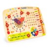 Drevená edukačná tabuľa - kalendár a hodiny ECOTOYS