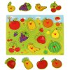 Drevené puzzle zodpovedajúce tvarom ovocia