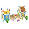 Drevené stavebné kocky na stavanie domu 6v1 ECOTOYS