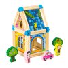 Drevené stavebné kocky na stavanie domu 6v1 ECOTOYS
