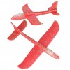 Plachtařské letadlo z polystyrenu 8LED 48x47cm červená
