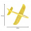 Plachtařské letadlo z polystyrenu 8LED 48x47cm žlutá