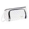 Piornik szkolny podwojny saszetka kosmetyczka w kropki 98792(2)