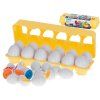 Puzzle klocki jajka 12 szt wytlaczanka Montessori liczby i kolory 90434(2)