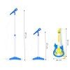Detská elektrická gitara – súprava s mikrofónom a statívom, MP3 pripojenie, modrá, 3+