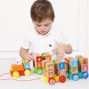 Drevený vlak veľké vzdelávacie bloky abeceda ECOTOYS
