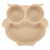 Naczynia silikonowe dla dzieci sowa zestaw 8 elementow bezowy 159728