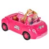 Samochod dla lalek kabriolet zestaw piknikowy szczeniak rozowy 4 el 156013