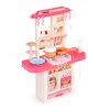 Ružová detská kuchynka s LED, zvukmi a 10 doplnkami