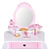 Veľký detský toaletný stolík so zrkadlom a stoličkou 7 doplnkov ECOTOYS