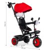 Detský trojkolový kočík 3v1 otočné sedadlo strieška červená ECOTOYS