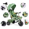 Detská trojkolka 2v1 ECOTOYS s otočným sedadlom, zelená
