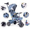ECOTOYS trojkolka 2v1 modrá, otočné sedadlo 360°
