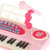 Keyboard dla dzieci pianinko interaktywne organki 37 klawiszy mikrofon statyw rozowe 173080