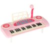 Keyboard dla dzieci pianinko interaktywne organki 37 klawiszy mikrofon statyw rozowe 173071
