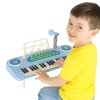 Keyboard dla dzieci pianinko interaktywne organki 37 klawiszy mikrofon statyw niebieskie 173067