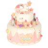 Tort urodzinowy pietrowy do krojenia na rzepy muzyka swiatla kuchnia 16 elementow rozowy 173356