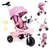 Detská trojkolka ECOTOYS s otočným sedadlom 360°, ružová