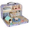 Domek w walizce hotel spa dla zwierzat drewniane mebelki figurki 177554