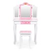 Detská toaletka s trojitým zrkadlom, stoličkou a zásuvkou
