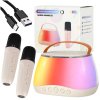 Zestaw do karaoke glosnik Bluetooth LED RGB 2 mikrofony USB 182231