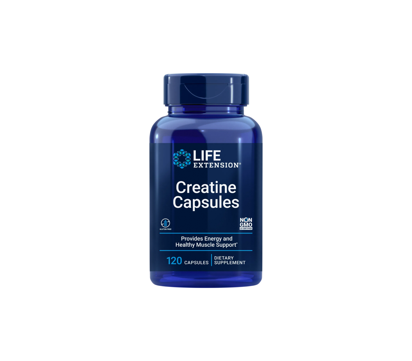 Life Extension Creatine Capsules, Svaly a energie, 120 kapslí
